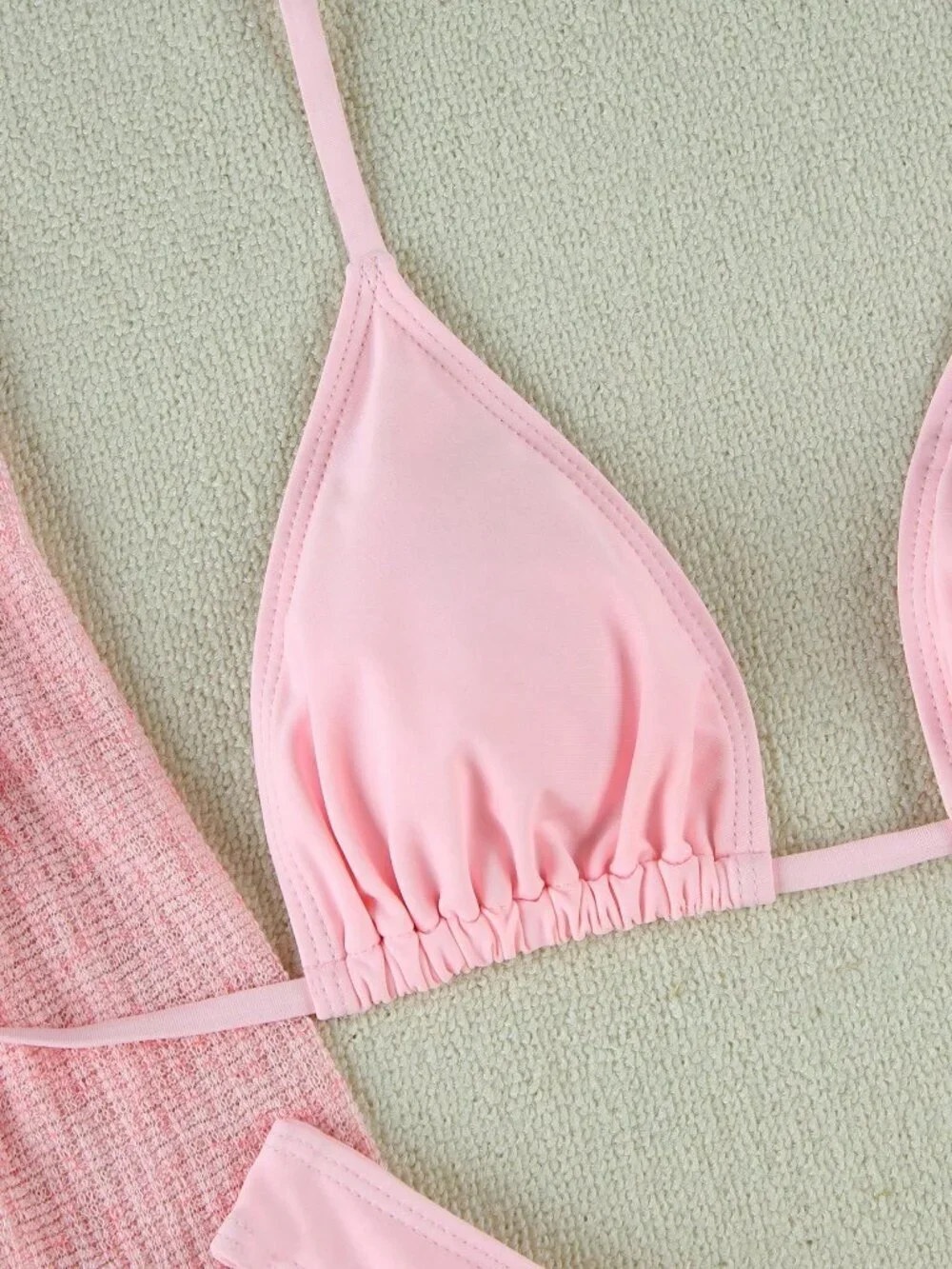 Pink Sexy Women's beach Resort Swimsuit Cover-Up & Bikini set